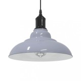 VidaXL Lampă suspendată reglabilă pe &icirc;nălțime E27 gri lucios metal