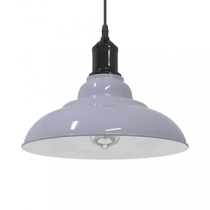 vidaXL Lampă suspendată reglabilă pe &icirc;nălțime E27 gri lucios metal