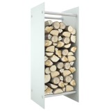 vidaXL Rastel lemne de foc alb 40x35x100 cm sticlă securizată