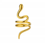 Inel Snake, auriu, din otel inoxidabil, in forma de sarpe, reglabil