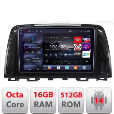 Navigatie Mazda 6 2013-2017 Edotec Kit-223 8 core QLED 2K 16+512 360 Android Waze USB Navigatie Internet Youtube Radio CarStore Technology foto