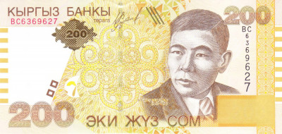 Bancnota Kyrgyzstan 200 Som 2004 - P22 UNC foto