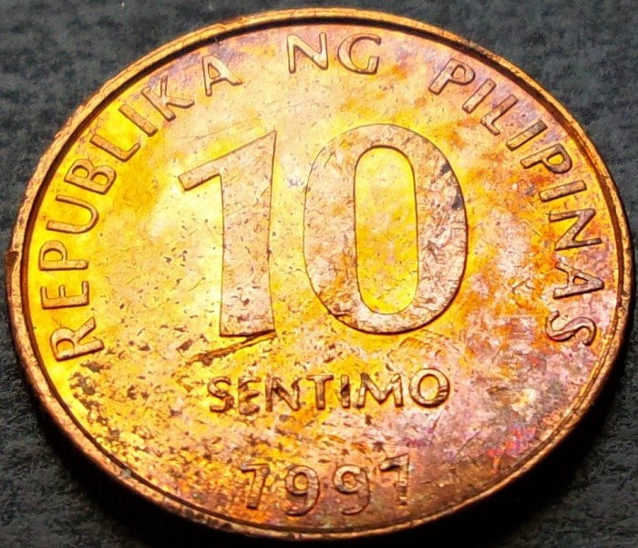 Moneda exotica 10 SENTIMO - FILIPINE, anul 1997 *cod 674 C = A.UNC PATINA