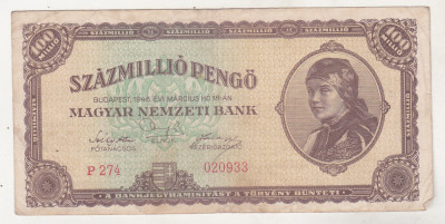 bnk bn Ungaria 100 milioane pengo 1946 foto