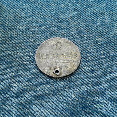 3m - 6 Kreuzer 1849 Austria / argint / moneda cu gaura pentru salba