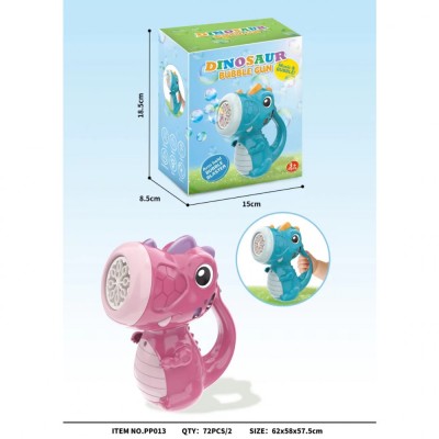 Jucarie Interactiva pentru Baloane de Sapun, Flippy, Sunete si Lumini, Model Dinozaur, cu 8 Orificii, Roz foto
