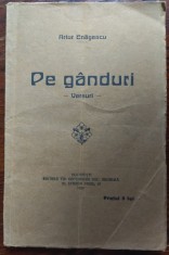ARTUR ENASESCU - PE GANDURI (VERSURI / POEZII) [unicul volum antum, 1920]