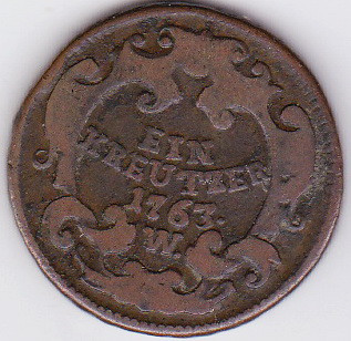 Austria 1 EIN KREUTZER kreuzer 1763 W Viena Maria Tereza,cu patina