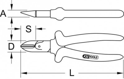 SLIMPOWER CLESTE DE TAIAT CU VARF DIAGONAL. 180MM foto