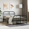 Gossi cadru pat metalic cu tablie de cap/picioare, negru, 120x190 cm