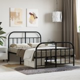Gossi cadru pat metalic cu tablie de cap/picioare, negru, 120x190 cm