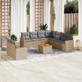 Gossi set canapele de gradina cu perne, 10 piese, bej, poliratan