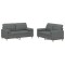 Set de canapele cu perne, 2 piese, gri inchis, material textil