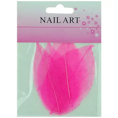 Frunze uscate nail art &amp;ndash; roz foto