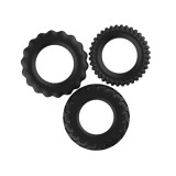 Set 3 Inele de Penis Titan Silicon Negru Guilty Toys, Sexxify
