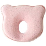 Cumpara ieftin Perna Bebeluși Edman B1 Ant Plagiocefalie, Spumă Memorie, Roz, Husa Bumbac Organic, 0+ Luni