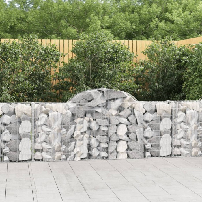 Gossi cosuri gabion arcuite 5 buc, 200x30x80/100cm, fier galvanizat