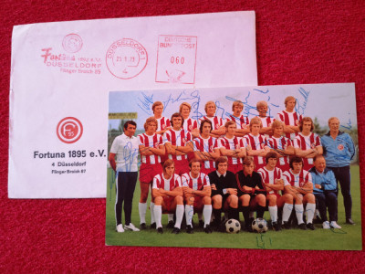 Foto (1972) fotbal - FORTUNA 1895 e.v. DUSSELDORF (Germania)-autografe originale foto