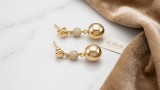 Cumpara ieftin Cercei Lungi din Argint 925 Placati cu Aur , AURUM Collection Spheres