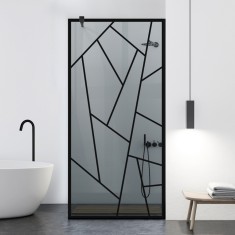 Paravan dus walk-in Aqua Roy Black, model Atlas negru, sticla 8 mm gri, securizata, anticalcar, 70x195 cm
