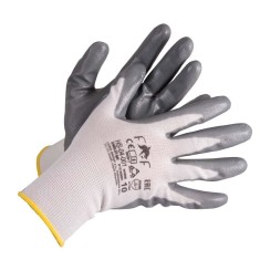 Manusi de Protectie PROTEK, Gri, Marimea 10, cu Cauciuc in Palma, Material Bumbac cu Prehensiune Marita, Manusi Protectia Muncii, Manusi cu Poliuretan foto