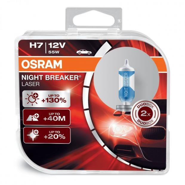 Bec Osram H7 12V 55W Night Breaker Laser 64210NBL-HCB Set 2 Buc