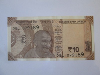 India 10 Rupees 2018 aUNC foto