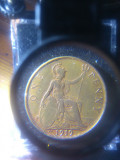 One 1 Penny 1919 KN UK Anglia EF+ usor indoita. Bonus: 20 monede EF/aUNC/UNC Lot, Europa, Bronz