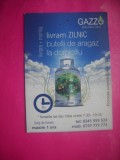 HOPCT 11615 GAZZO DISTRIBUTION- BUTELII DE ARAGAZ - CALENDAR DE BUZUNAR -2011 - ROMANIA-NECIRCULATA