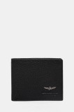Aeronautica Militare portofel de piele barbati, culoarea negru