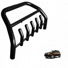 Bullbar negru cu suport de proiectoare compatibil Dacia Duster 2010-2017 ® ALM