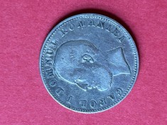 Monedă 1 leu 1870, Ag, varianta MEDALIE, CAROL I DOMN
