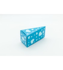 Cutie In Forma De Felie de Tort Din Carton pentru dulciuri, albastru, cu inimioare