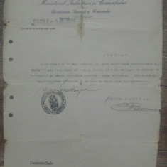 Document numire Comisar al Guvernului/ Ministerul Industriei, Cernauti 1929