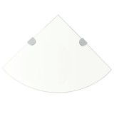 Cumpara ieftin Raft de colt din sticla transparenta cu suporti crom 25 x 25 cm