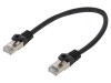 Patch Cord S/FTP Cat 6a Negru 0.25m 27AWG, Gembird