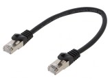 Patch Cord S/FTP Cat 6a Negru 0.25m 27AWG, Gembird