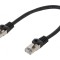 Patch Cord S/FTP Cat 6a Negru 0.25m 27AWG