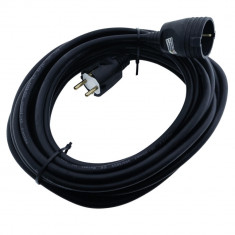 Cablu prelungitor, lungime 20m, pentru alimentare electrica, cu stecher si cupla cauciucate, material bachelita, negru