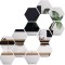 Set 12 Oglinzi Acrilice Autoadezive Luxer, Model Hexagon,18.5x16x9.3 cm, Silver