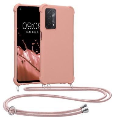 Husa Kwmobile pentru OPPO A74 5G/A54 5G, Silicon, Roz, 58012.154 foto