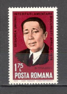 Romania.1974 Sesiunea Uniunii Interparlamentare ZR.497 foto