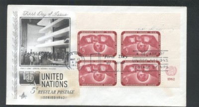 UN New York 1962 Definitives Mi.101 x 4 FDC UN.201 foto