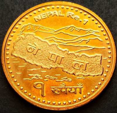 Moneda exotica 1 RUPIE - NEPAL, anul 2007 * cod 4778 = UNC foto