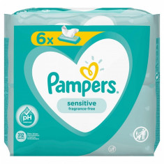 Servetele umede Pampers Sensitive 6pk, 6 x 52 buc foto