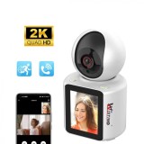 Camera de supraveghere WIFI, Functie de call video, Ecran incorporat, 3MP, Ideala supravegherea bebelusilor, copiilor, varstnicilor