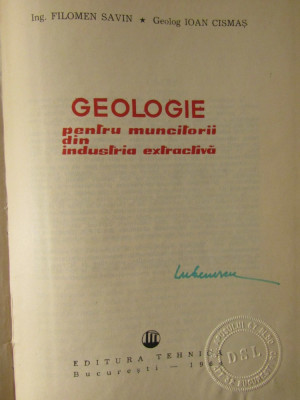 GEOLOGIE PENTRU MUNCITORII DIN INDUSTRIA EXTRACTIVA foto