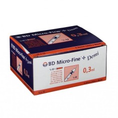 Seringă și ac de insulină BD Micro-Fine 0.3ml 30G 0,30x8mm 100 buc