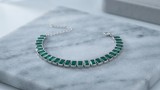 Cumpara ieftin Bratara Tennis din Argint 925 cu Zirconii Verde Smarald in Montura Bezel