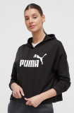 Puma bluză femei, culoarea negru, cu glugă, imprimeu 586870